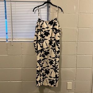 Plus XXL black and tan floral spaghetti strap dress
